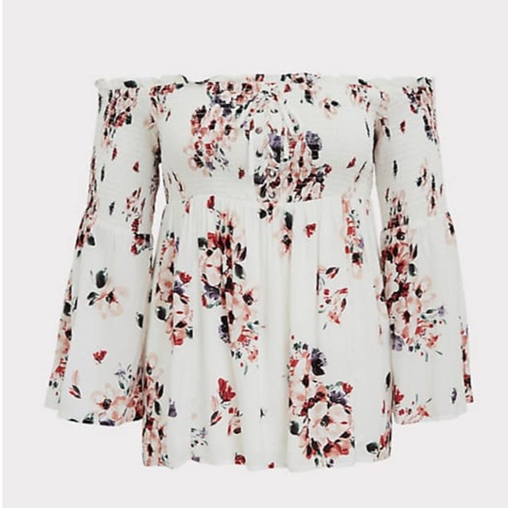 Off shoulder floral top
